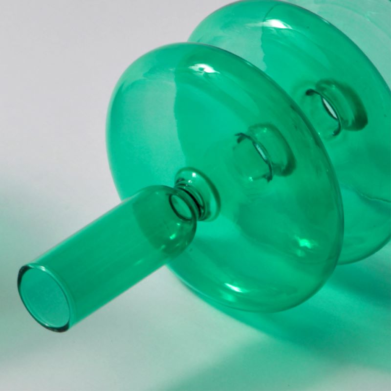 Modern Glass Candleholder-Green