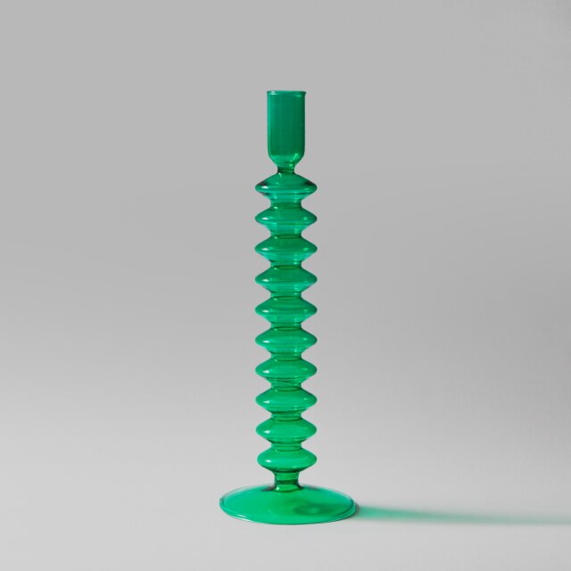 Modern Glass Candleholder-Green