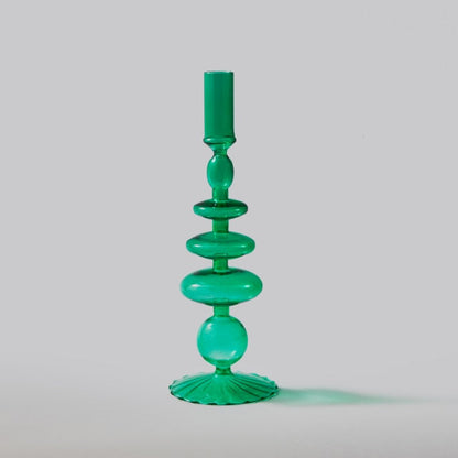 Modern Glass Candleholder-Green