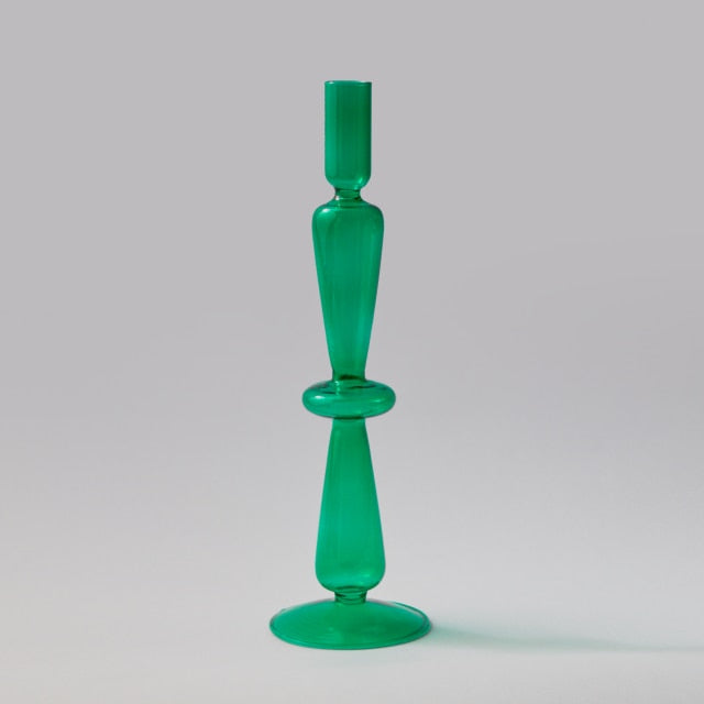 Modern Glass Candleholder-Green