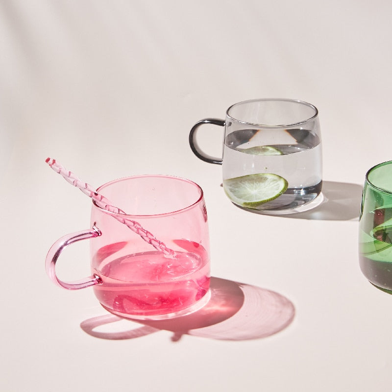 Chubby Glass Cup (3 colours, 2 Pieces)