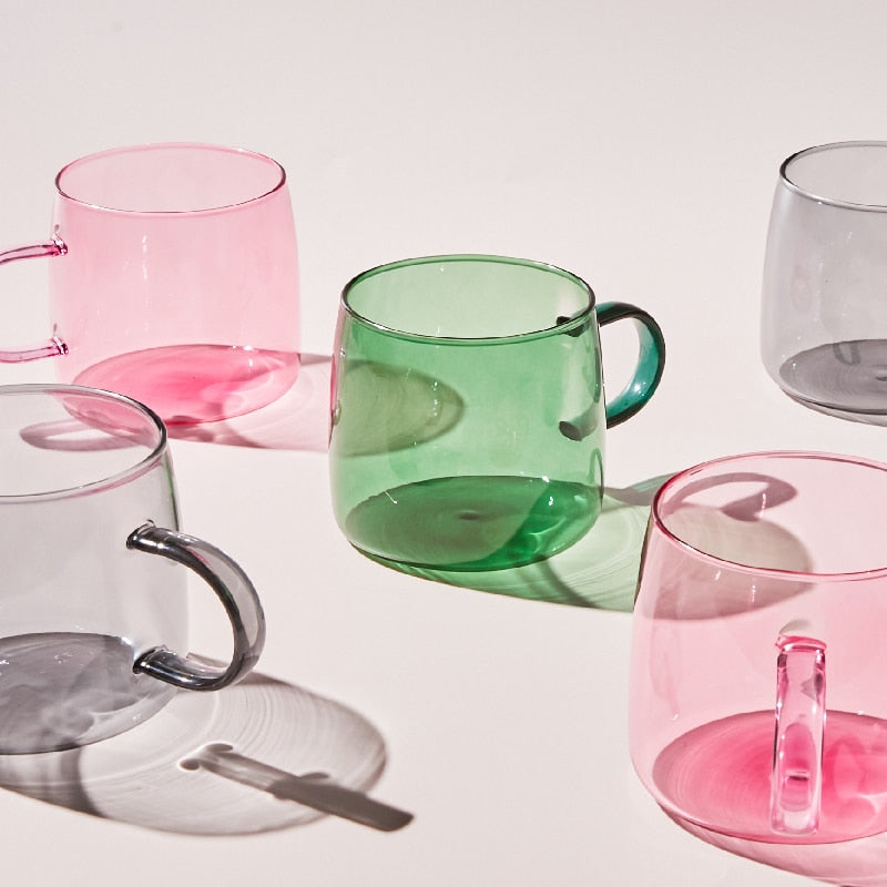 Chubby Glass Cup (3 colours, 2 Pieces)