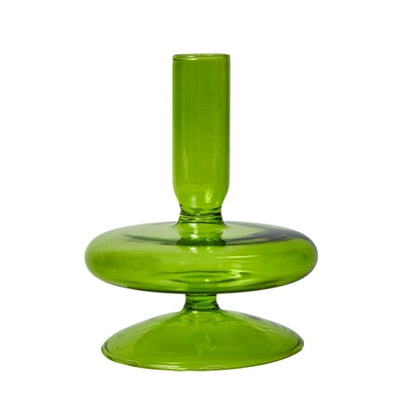 Modern Glass Candleholder-Lime