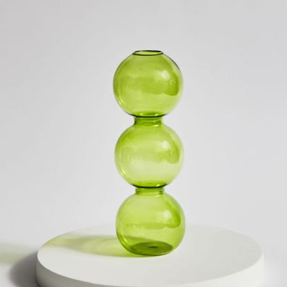 Modern Glass Candleholder-Lime