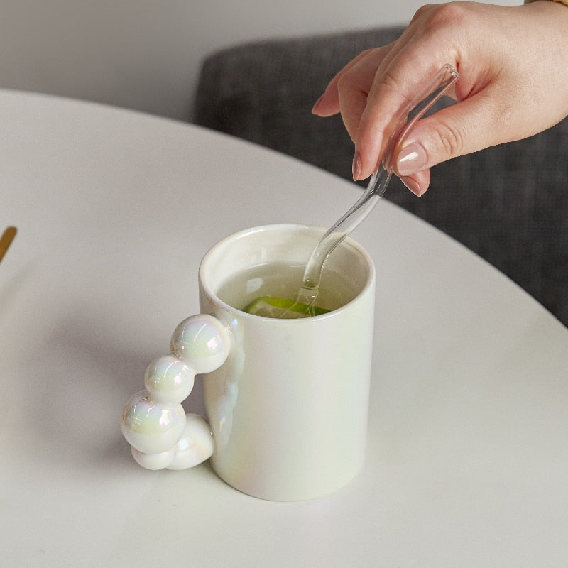 CHUBBY MACARON MUG WITH BUBBLE HANDLE - 6 Colours - view 4