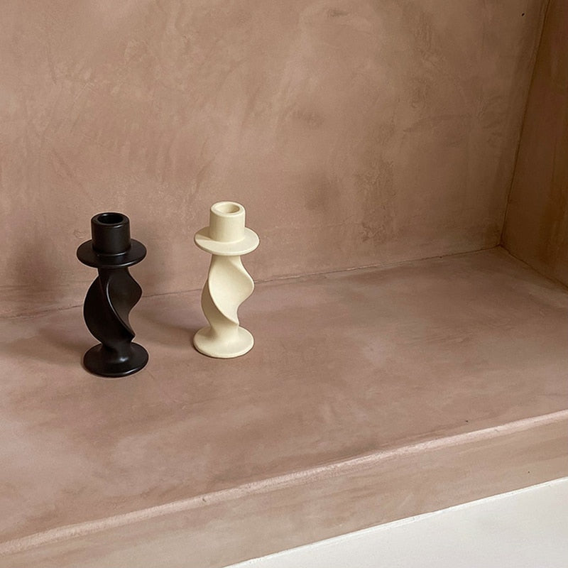 Ceramic Twisted Candleholder - view 2