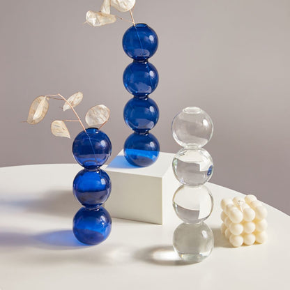 Modern Glass Candleholder-Blue