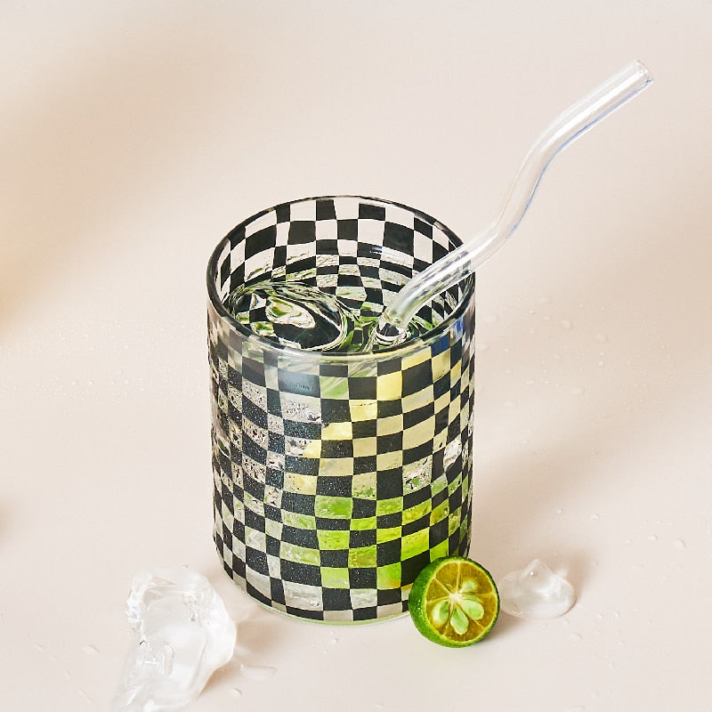 Checkerboard Glass Cup