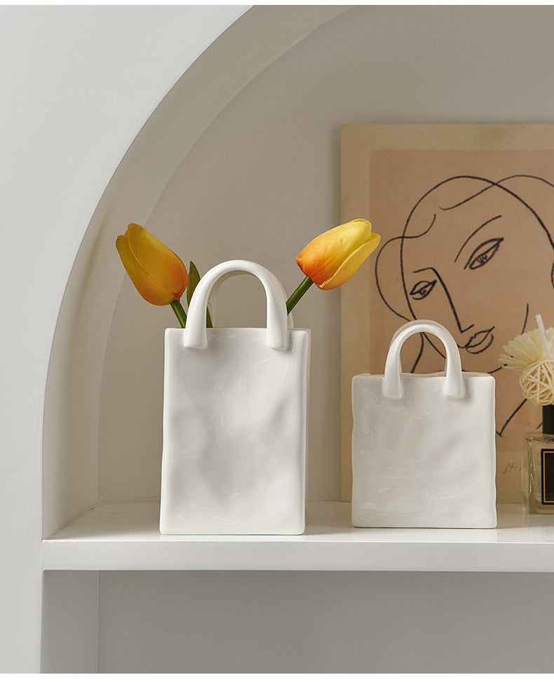 Paper Bag Ceramic Vase