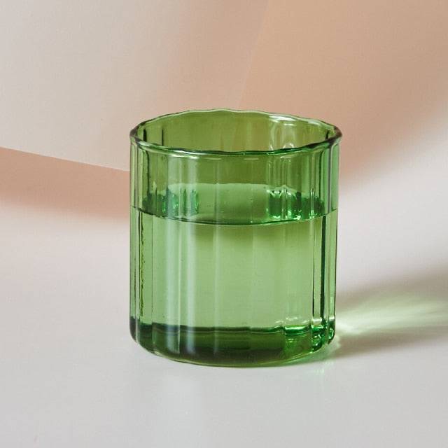 Striped Glass Cups - 6 Colours