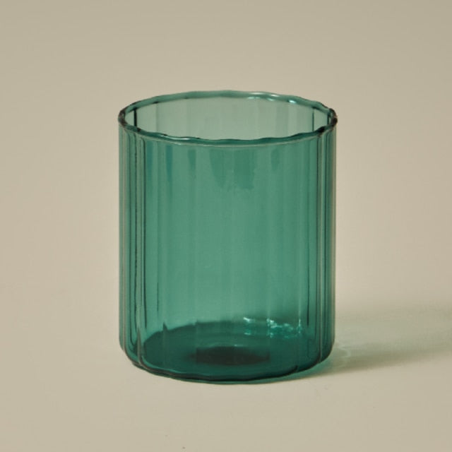 Striped Glass Cups - 6 Colours