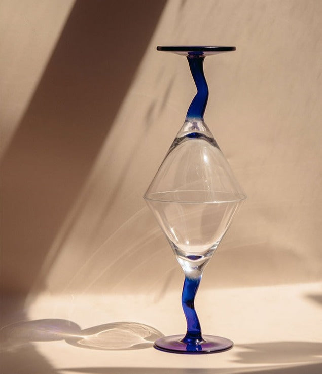 Glass with Twisted Blue Handle