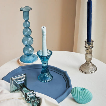 Colourful Vintage Style Glass Candleholder