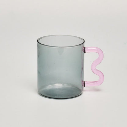 Wavy Handled Glass Mug