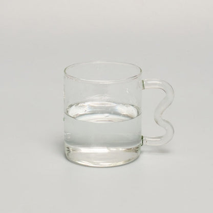 Wavy Handled Glass Mug