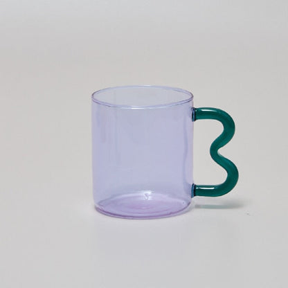 Wavy Handled Glass Mug