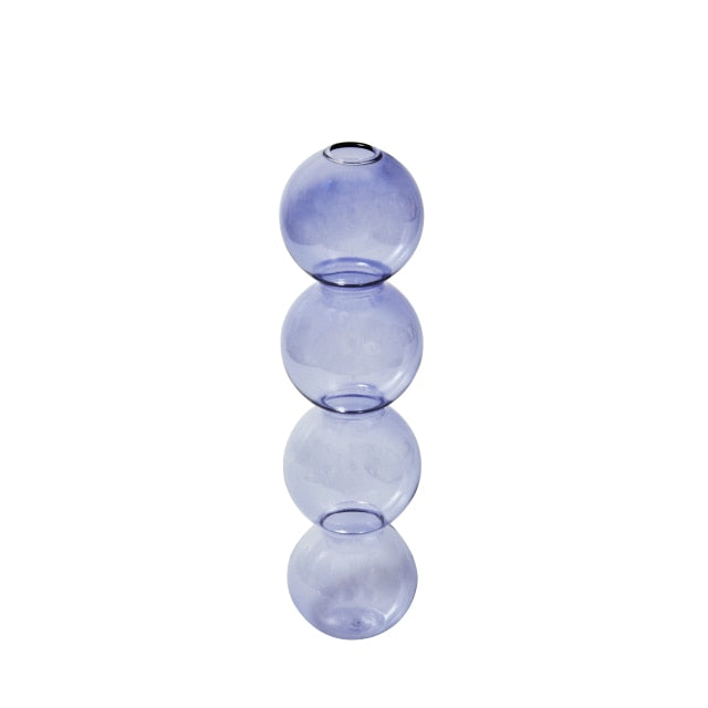 Modern Glass Candleholder-Ocean Blue