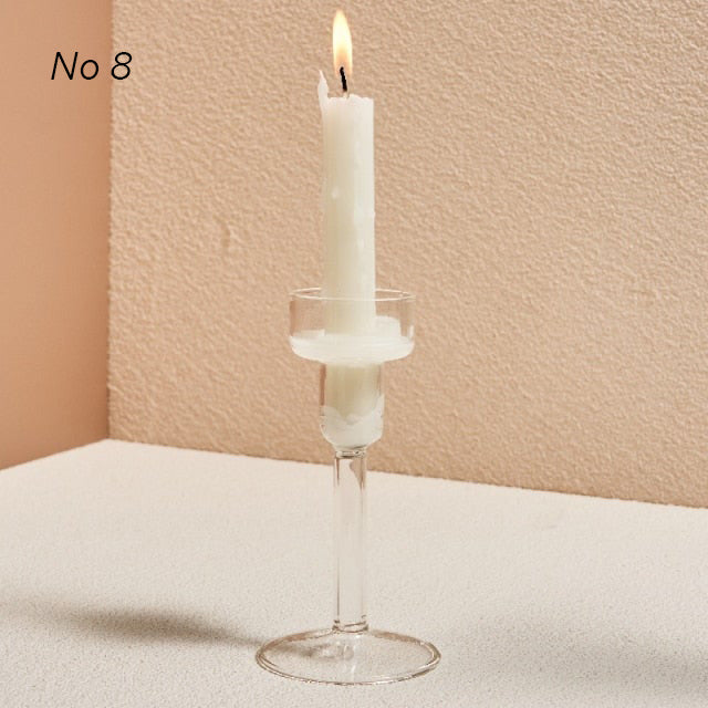 Modern Glass Candleholders - Transparent
