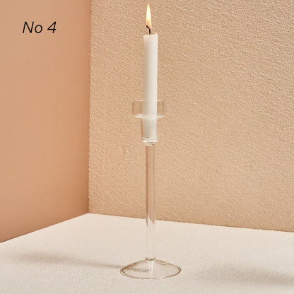 Modern Glass Candleholders - Transparent