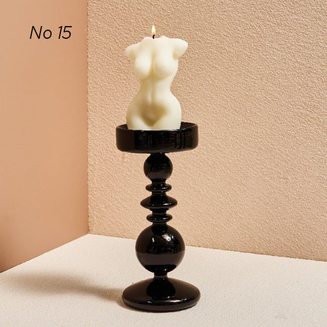 Modern Glass Candleholders - Transparent - view 21