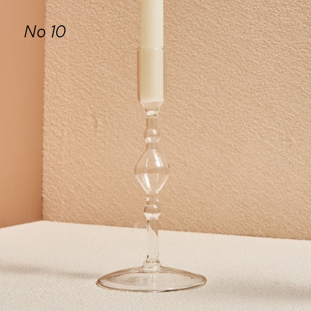 Modern Glass Candleholders - Transparent - view 16