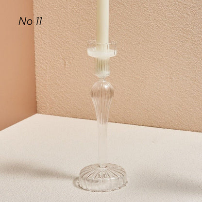 Modern Glass Candleholders - Transparent