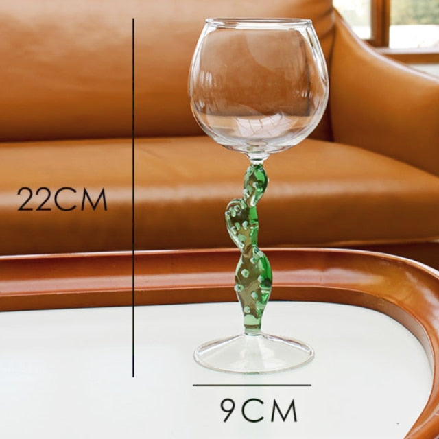 Cactus Handle Wine Glass