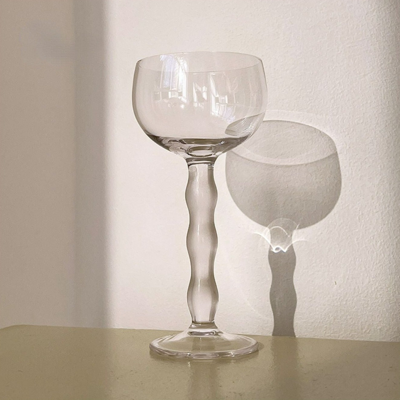 Wavy Handle Glass Cup