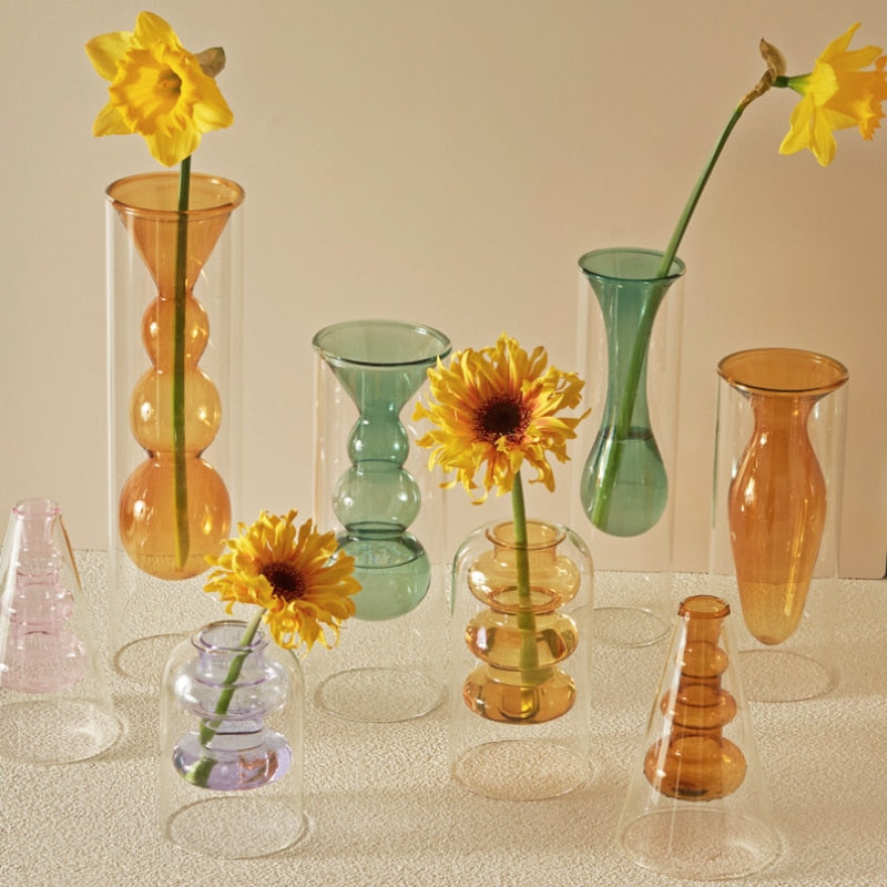 Colourful Bubbly Glass Vase