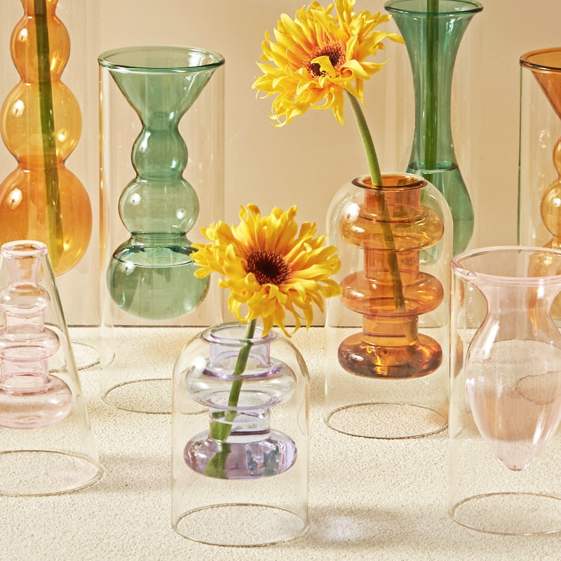 Colourful Bubbly Glass Vase