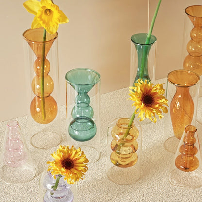 Colourful Bubbly Glass Vase