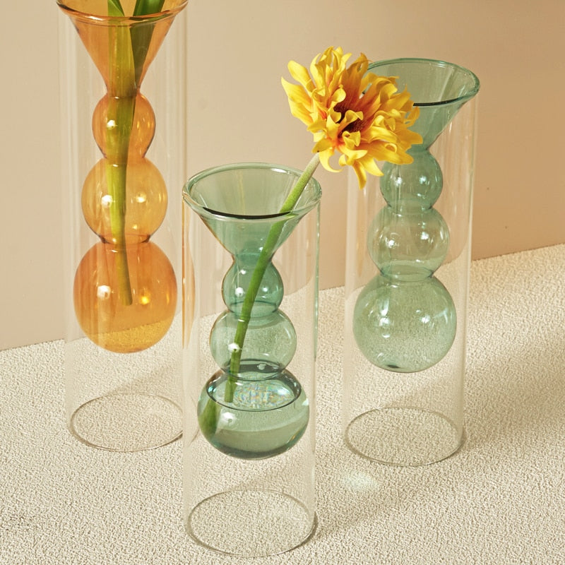 Colourful Bubbly Glass Vase