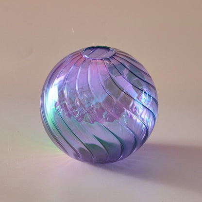 Colourful Glass Globe Vase - Swirl