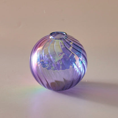 Colourful Glass Globe Vase - Swirl