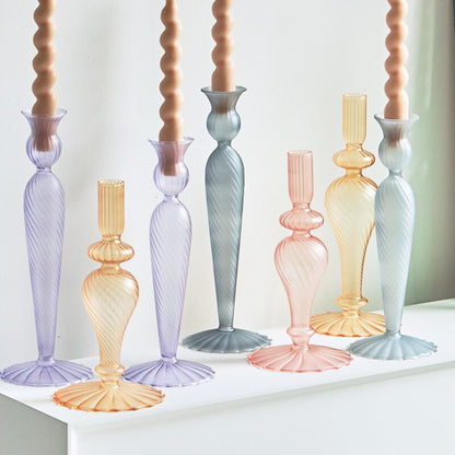 Modern Glass Candleholders - Multi colour