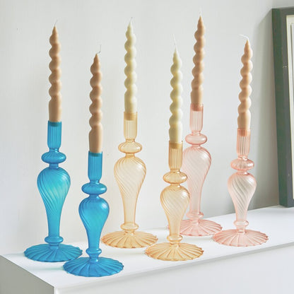 Modern Glass Candleholders - Multi colour