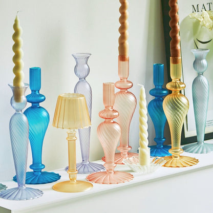 Modern Glass Candleholders - Multi colour