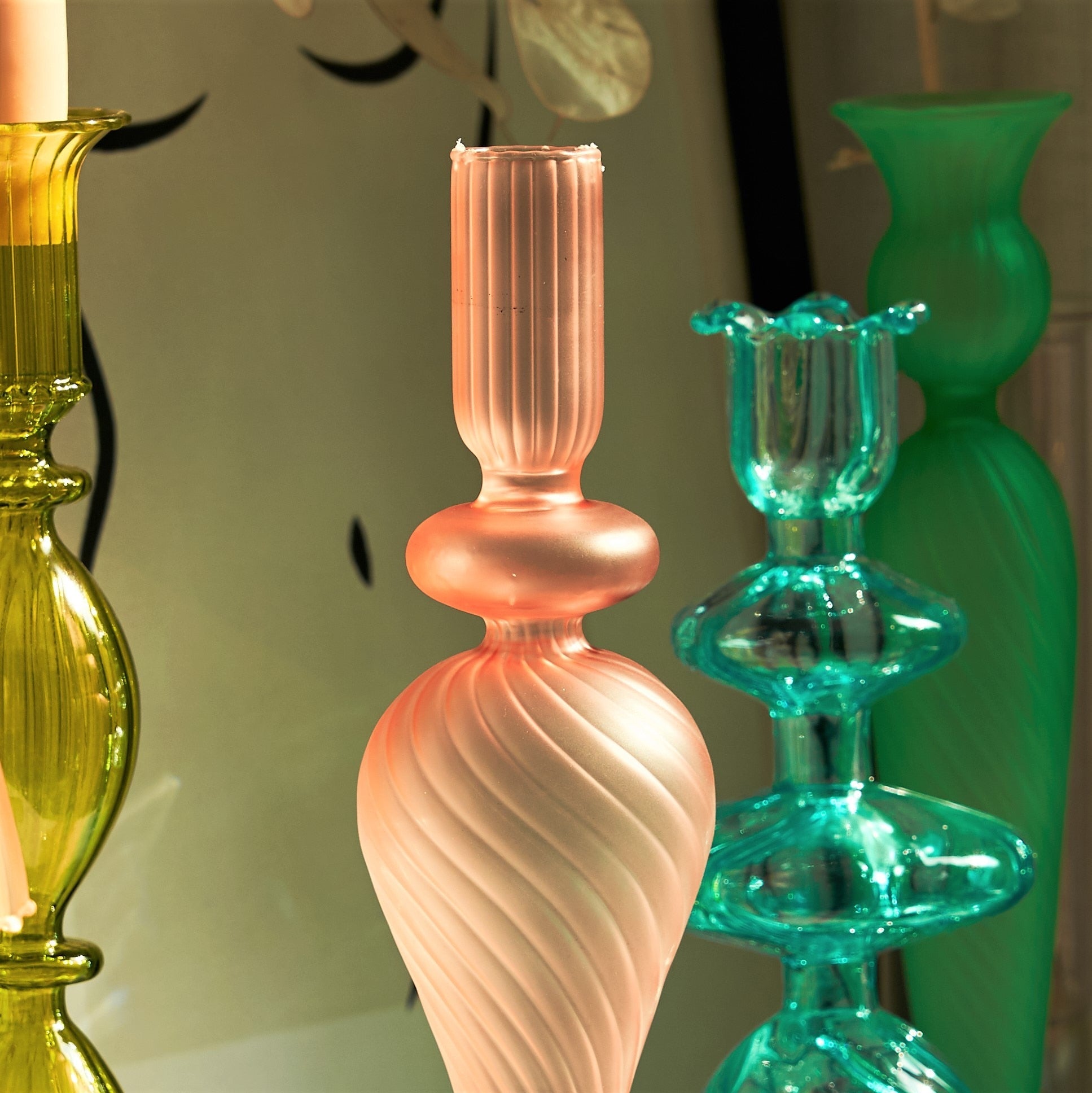 Modern Glass Candleholders - Multi colour