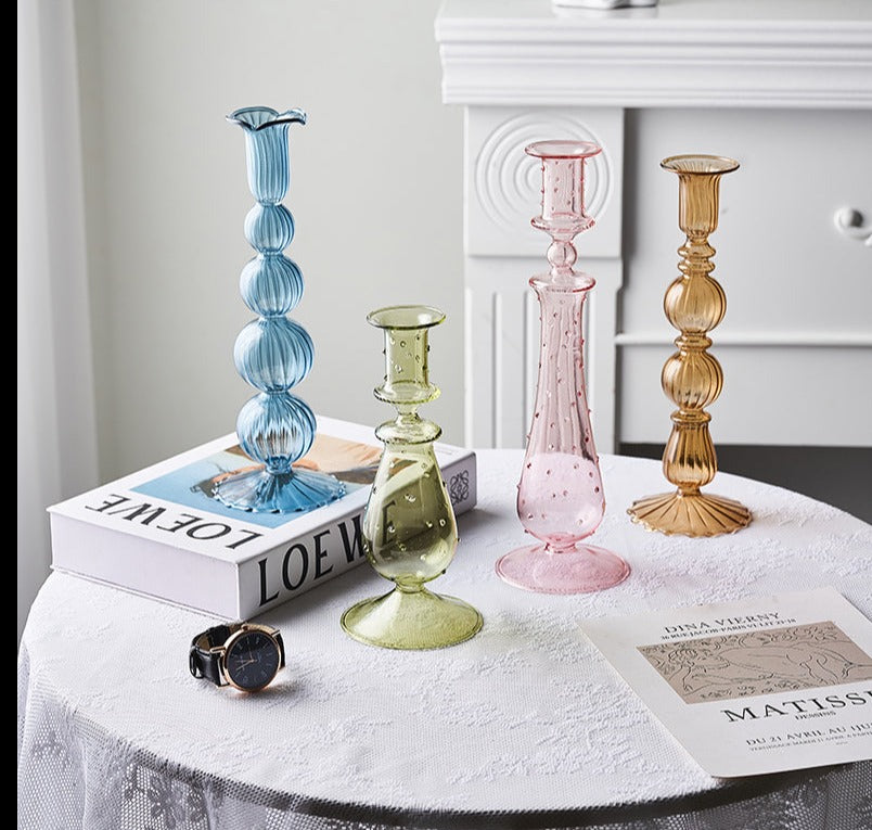 Textured Glass Candleholder