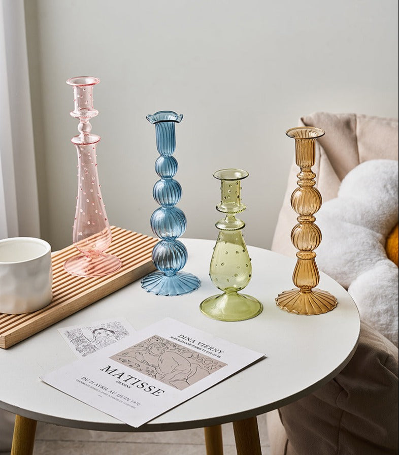 Textured Glass Candleholder