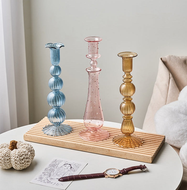 Textured Glass Candleholder