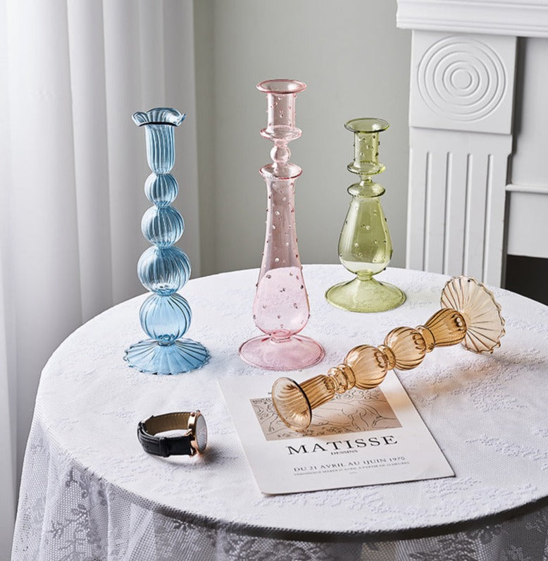 Textured Glass Candleholder