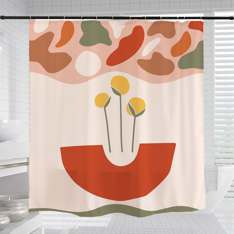 Three Yellow Flowers Shower Curtain