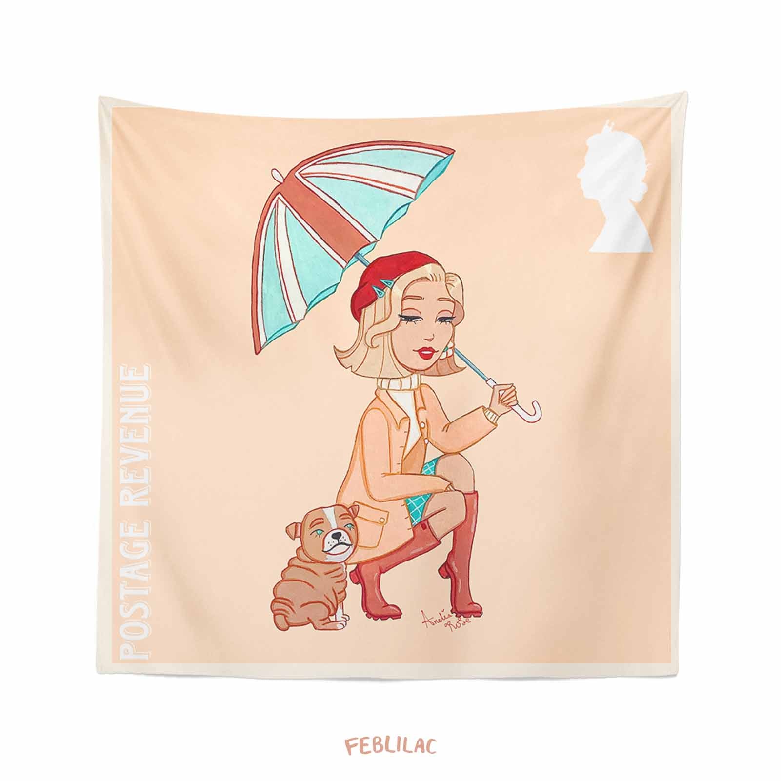 Feblilac Rainy Days Tapestry by AmeliaRose Illustrations from UK