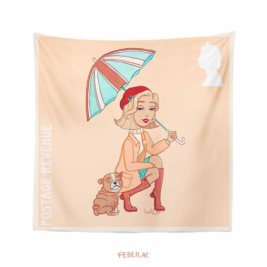 Feblilac Rainy Days Tapestry by AmeliaRose Illustrations from UK - view 2