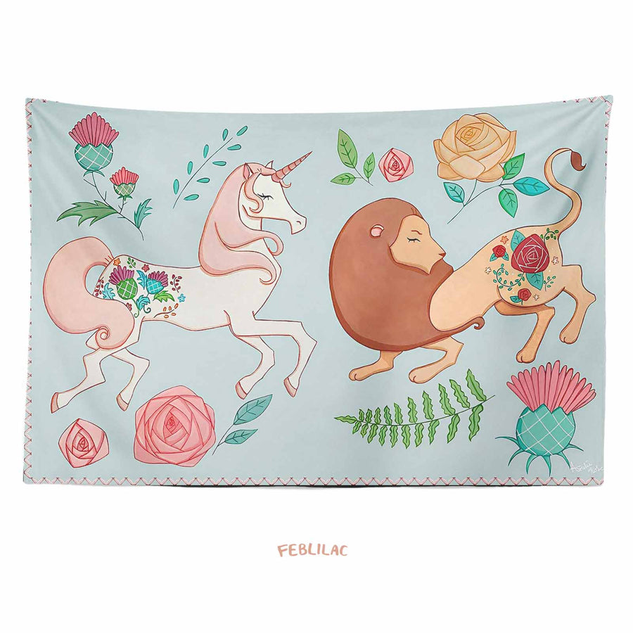 Feblilac The Lion and the Unicorn Tapestry by AmeliaRose Illustrations from UK - view 2