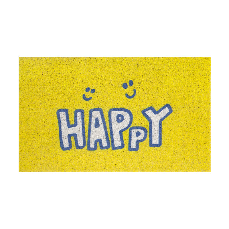 Yellow Be Happy Door Mat