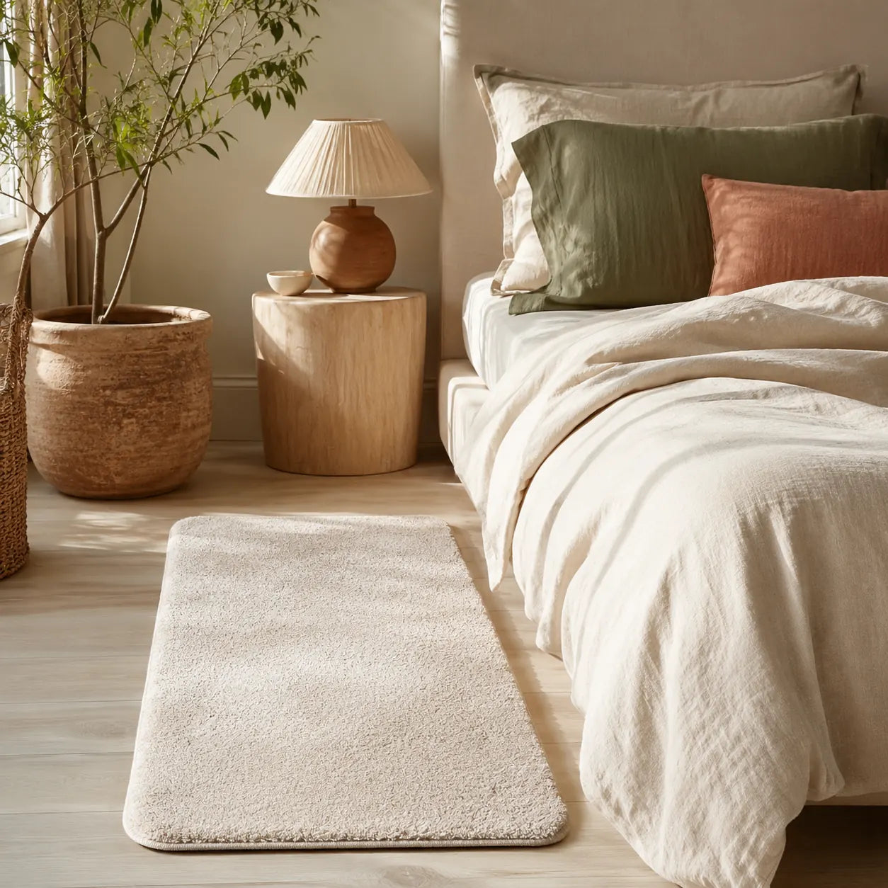 Bedroom rug in a calm interior